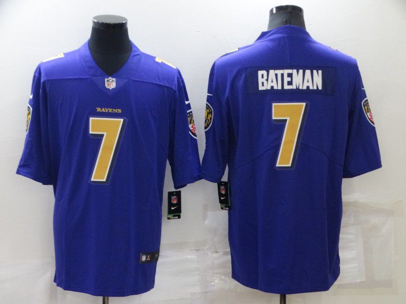 Men Baltimore Ravens #7 Bateman Purple 2022 Nike Limited Vapor Untouchable NFL Jersey